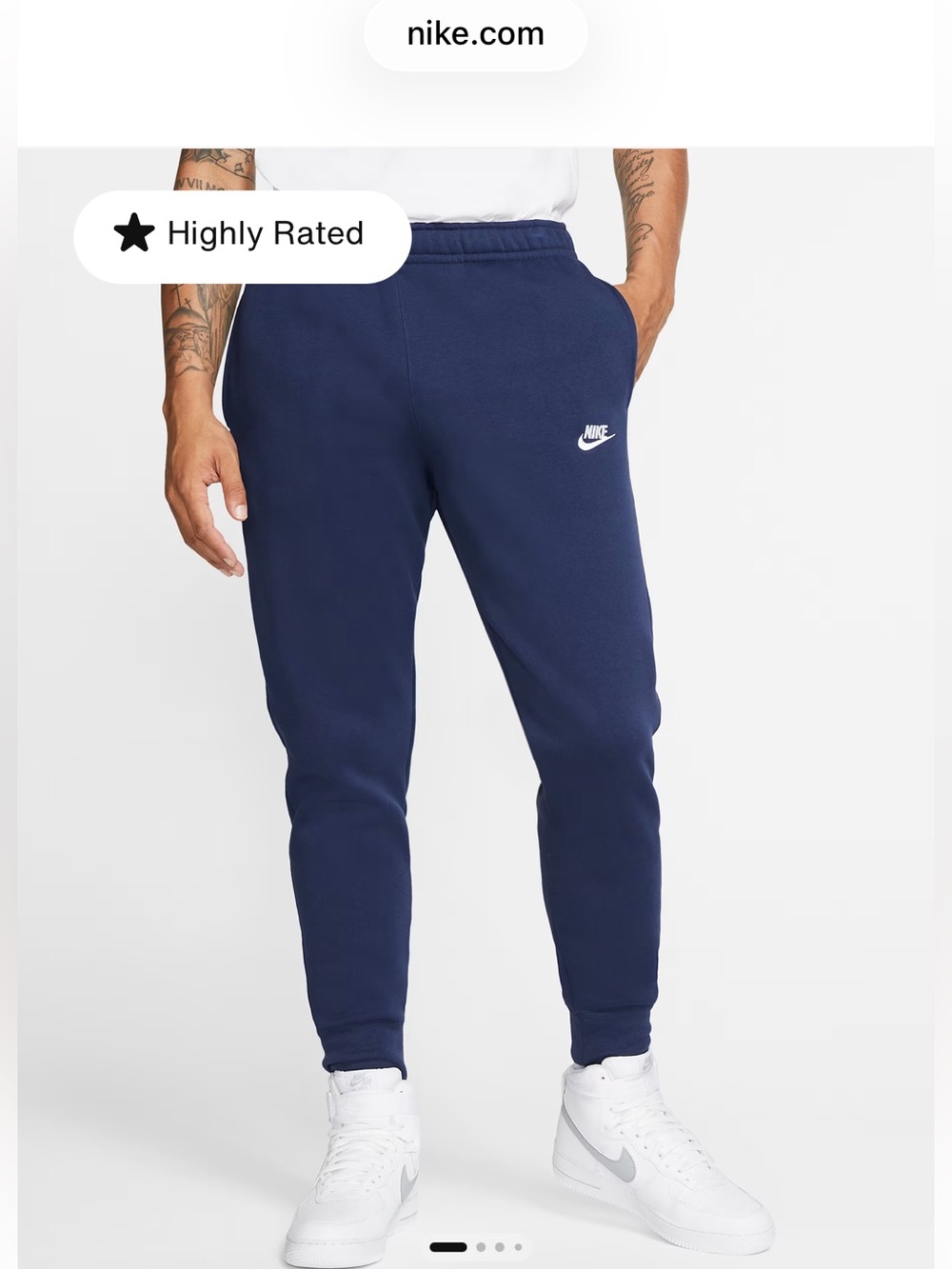 Nike Men's Navy Fleece Joggers size medium